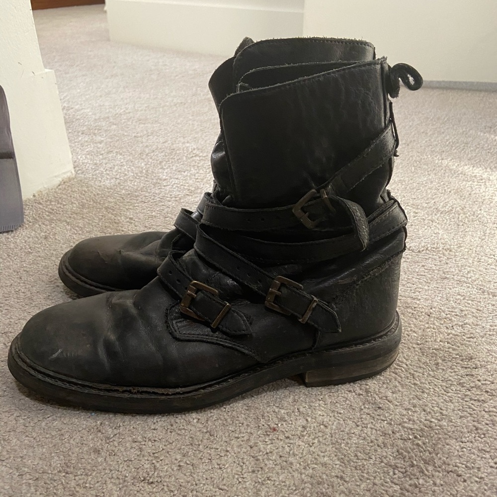 Topshop Black Leather Boots